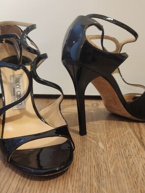 Jimmy Choo Azia Black Patent Leather Women's Heels